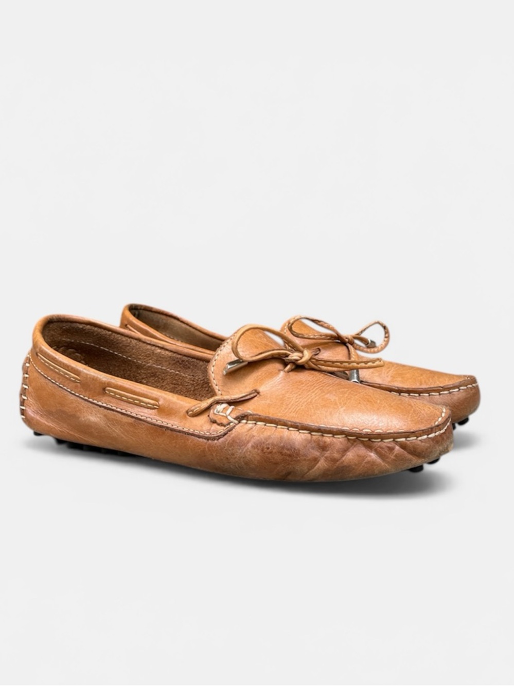Mercanti Fiorentini Leather Driving Loafer in Tan Women’s Sz 8